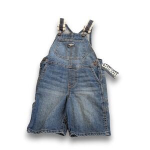NWT OshKosh B'Gosh Blue Jean Overall Shortalls Denim Boys 5